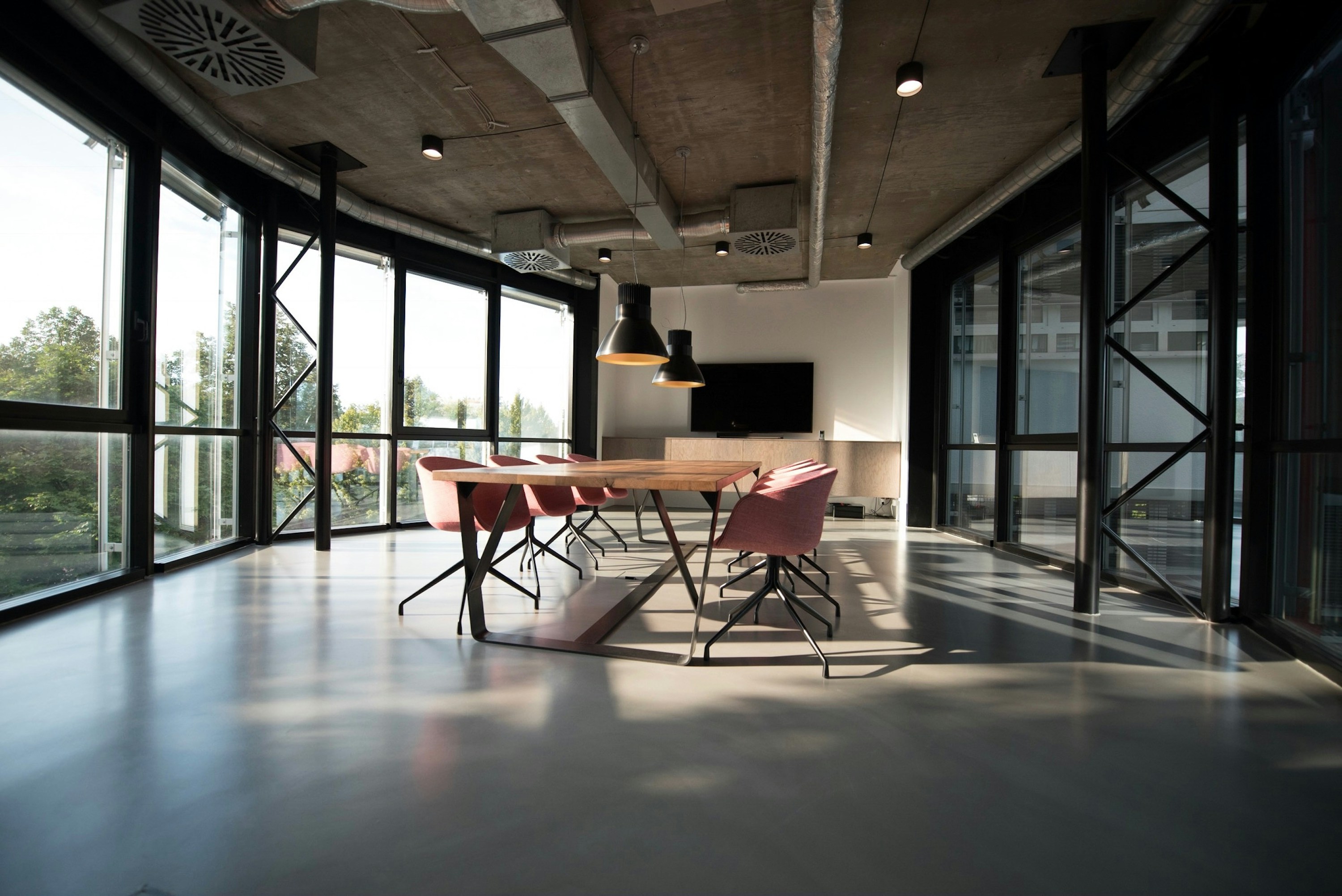 A calm contemporary meeting environment